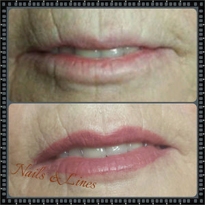 Soft, natural lip color using Sugared Rose with a small amount of Mauve by Gaby Stapper.