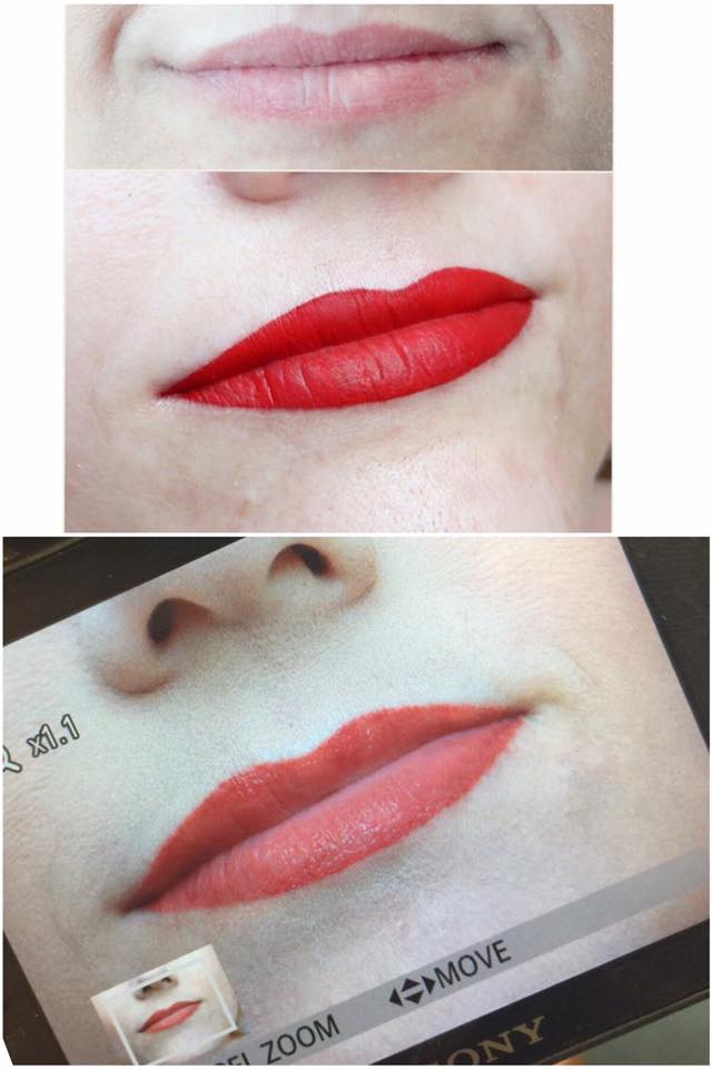 Vibrant lip result using a blend of Tabasco and Red Hot pigments by Miriam Richardson.