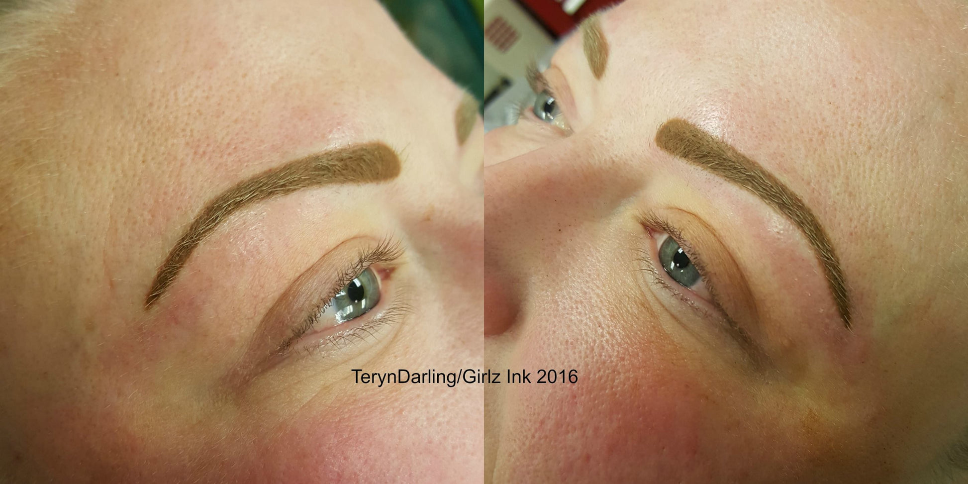 Velvet pigment mix of 50% Autumn Gold and 50% Hazelnut used for soft, warm brows by Teryn Darling.