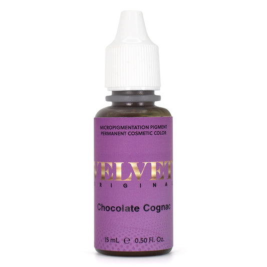 Velvet Original Chocolate Cognac pigment, a rich, deep brown PMU pigment used by professionals for defined brows.