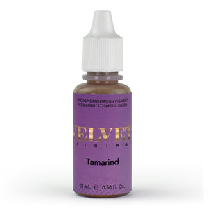 Velvet Original Tamarind PMU pigment bottle displayed on a white background for permanent makeup and micropigmentation artists.