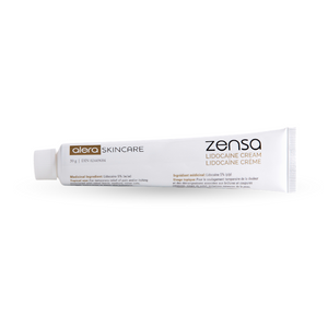 Zensa topical lidocaine numbing cream packaging for PMU and cosmetic procedures
